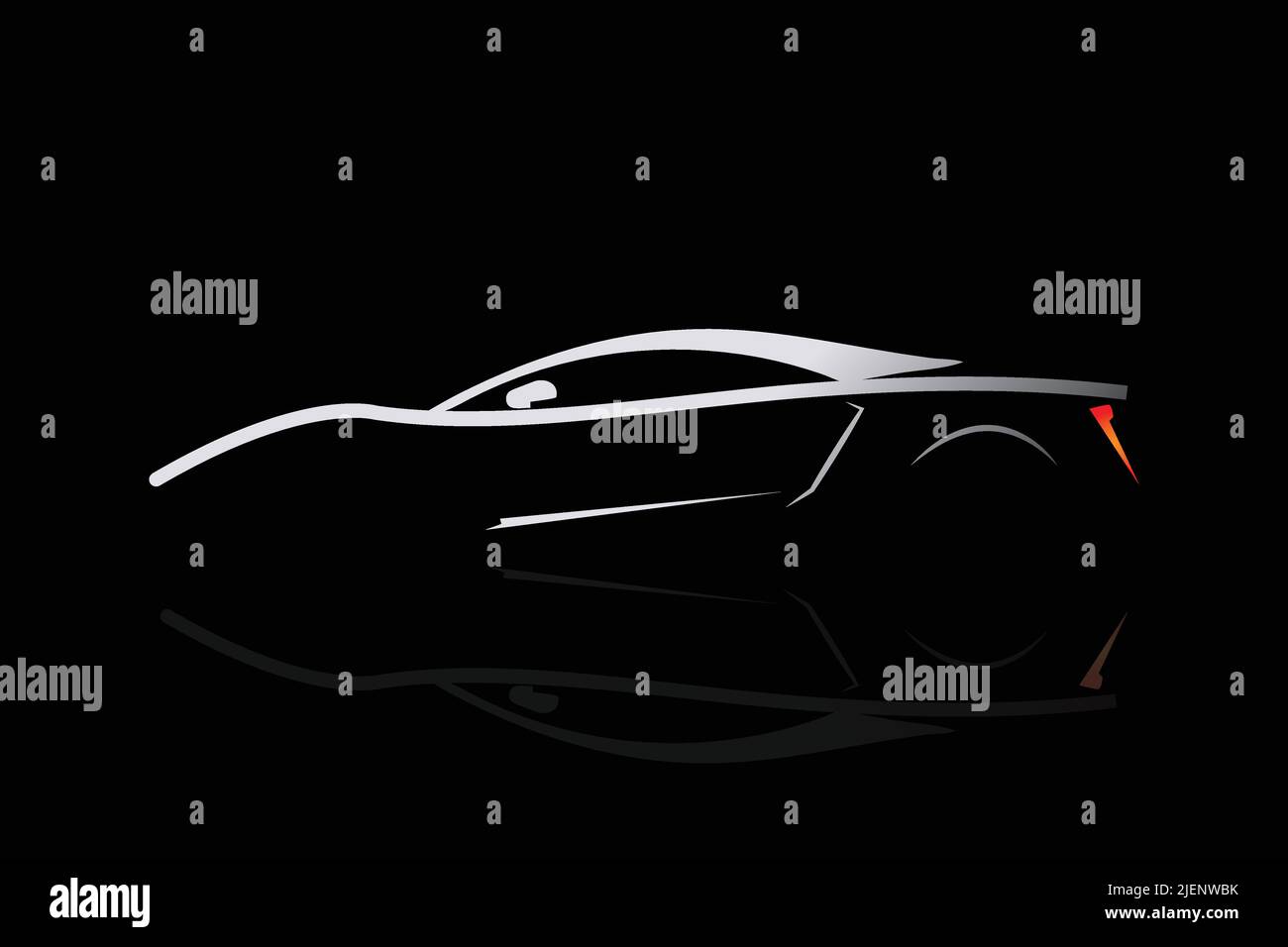 Modèle de conception du logo car Shadow Outline Illustration de Vecteur