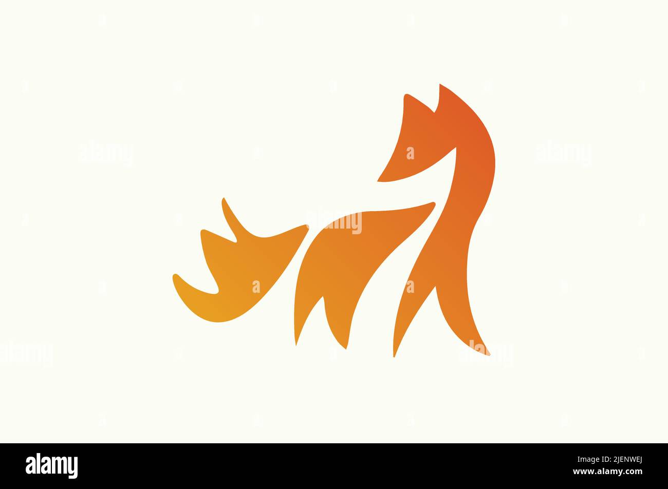 Cette conception présente la silhouette d'un renard roux et ferait un grand logo de mascotte. Illustration de Vecteur