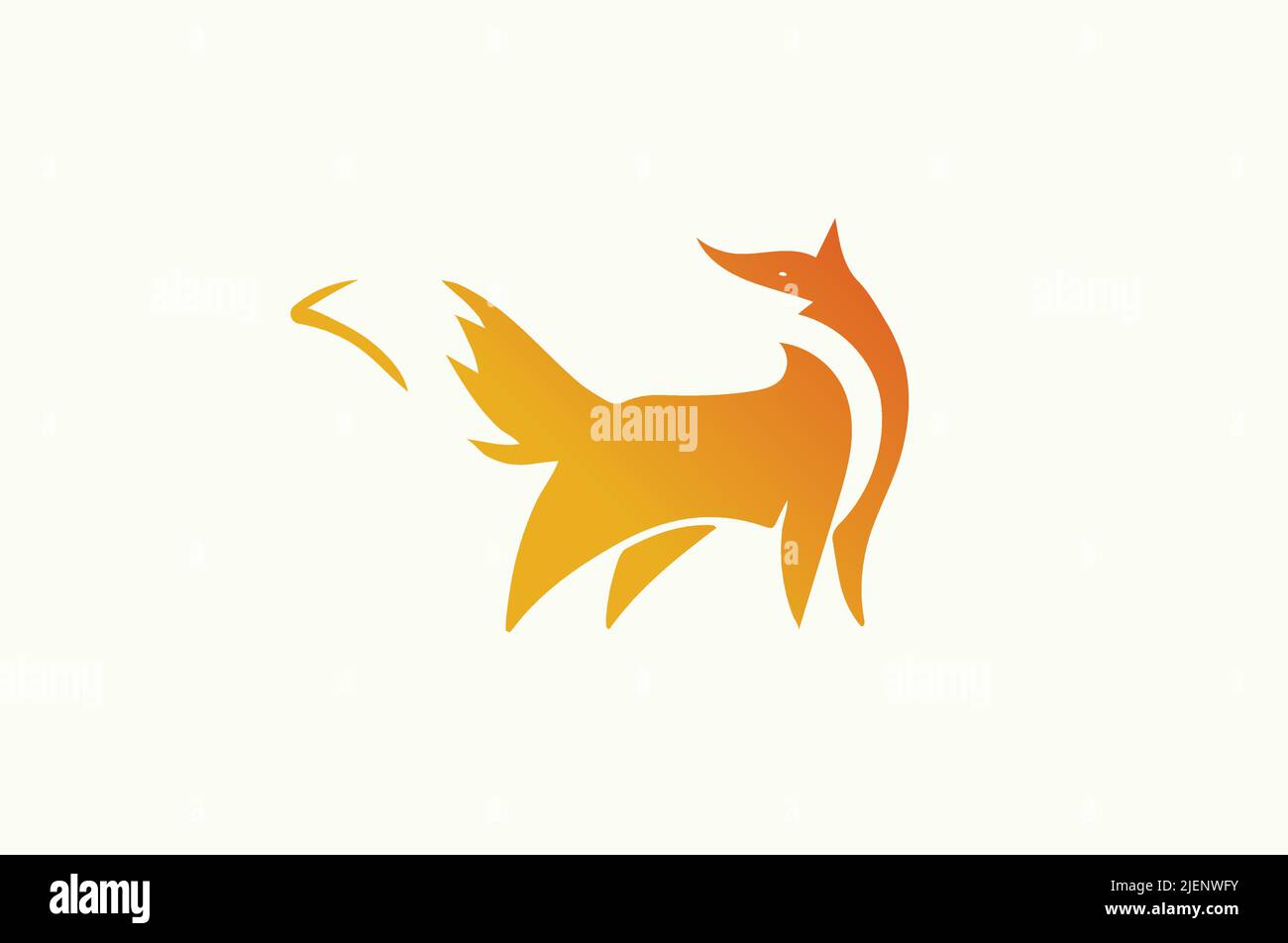 Abstrait Red Fox Silhouette et Good for Mascot logo également conception de tshirt Illustration de Vecteur