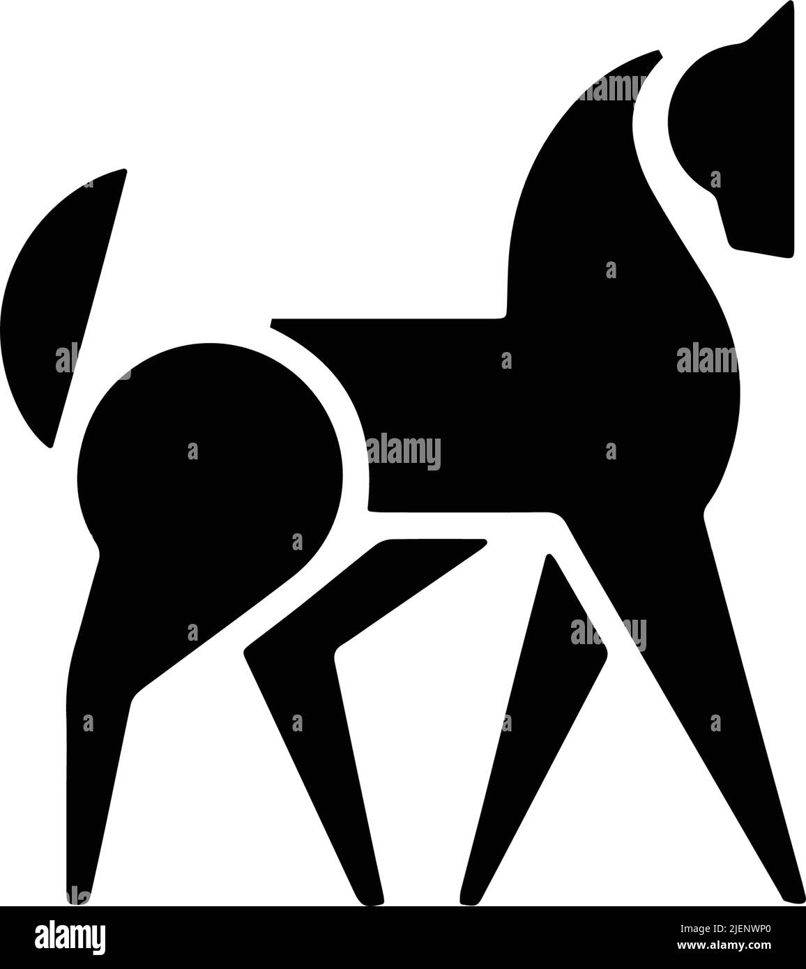 Le cheval abstrait isolé sur fond blanc Illustration de Vecteur