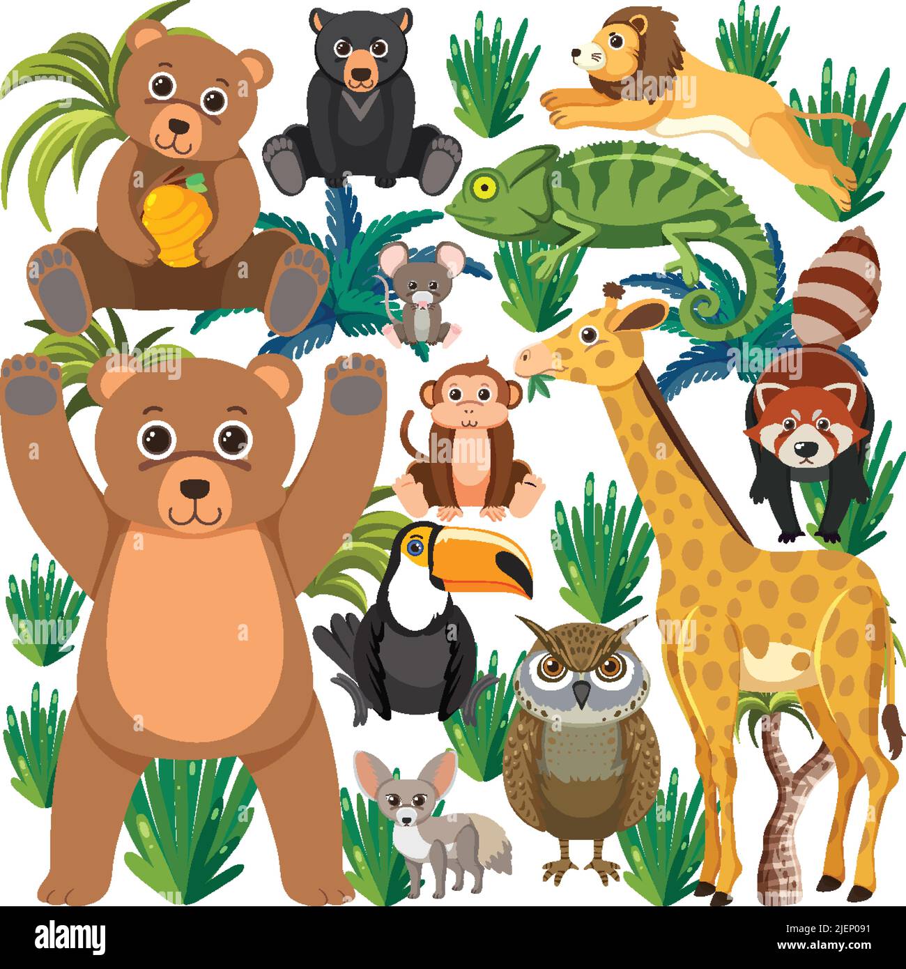 Joli motif animal sauvage sans couture Illustration de Vecteur