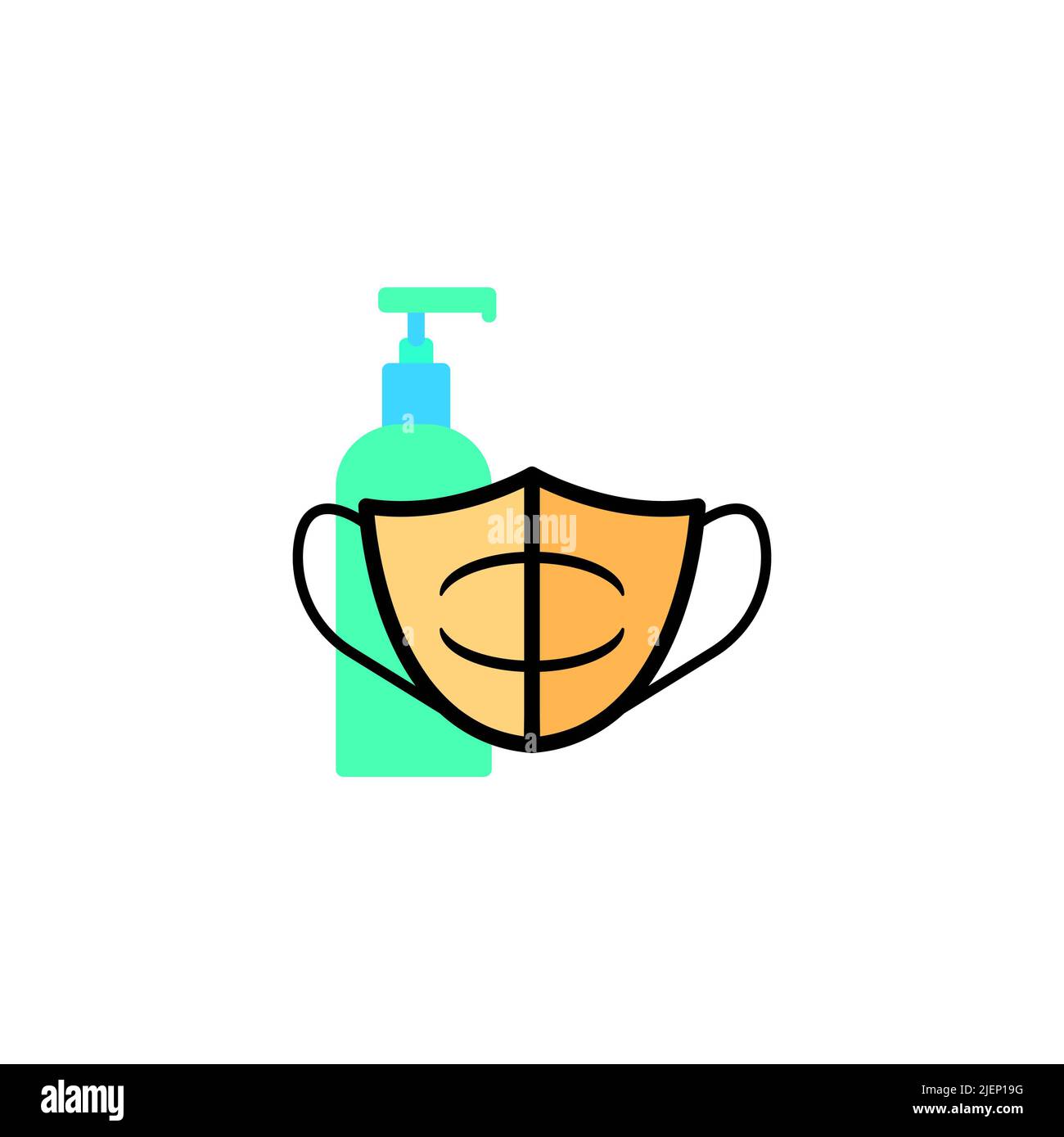 il s'agit d'une illustration vectorielle d'icône de masque Banque D'Images