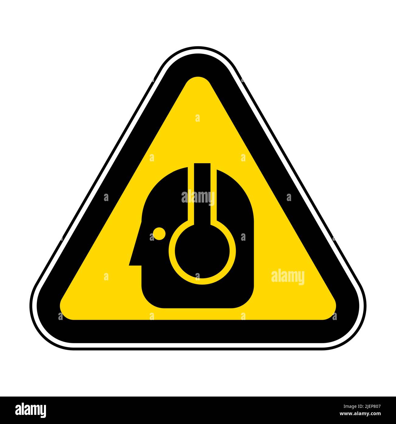 Panneau attention porter un équipement de protection avec symboles EPI Illustration de Vecteur