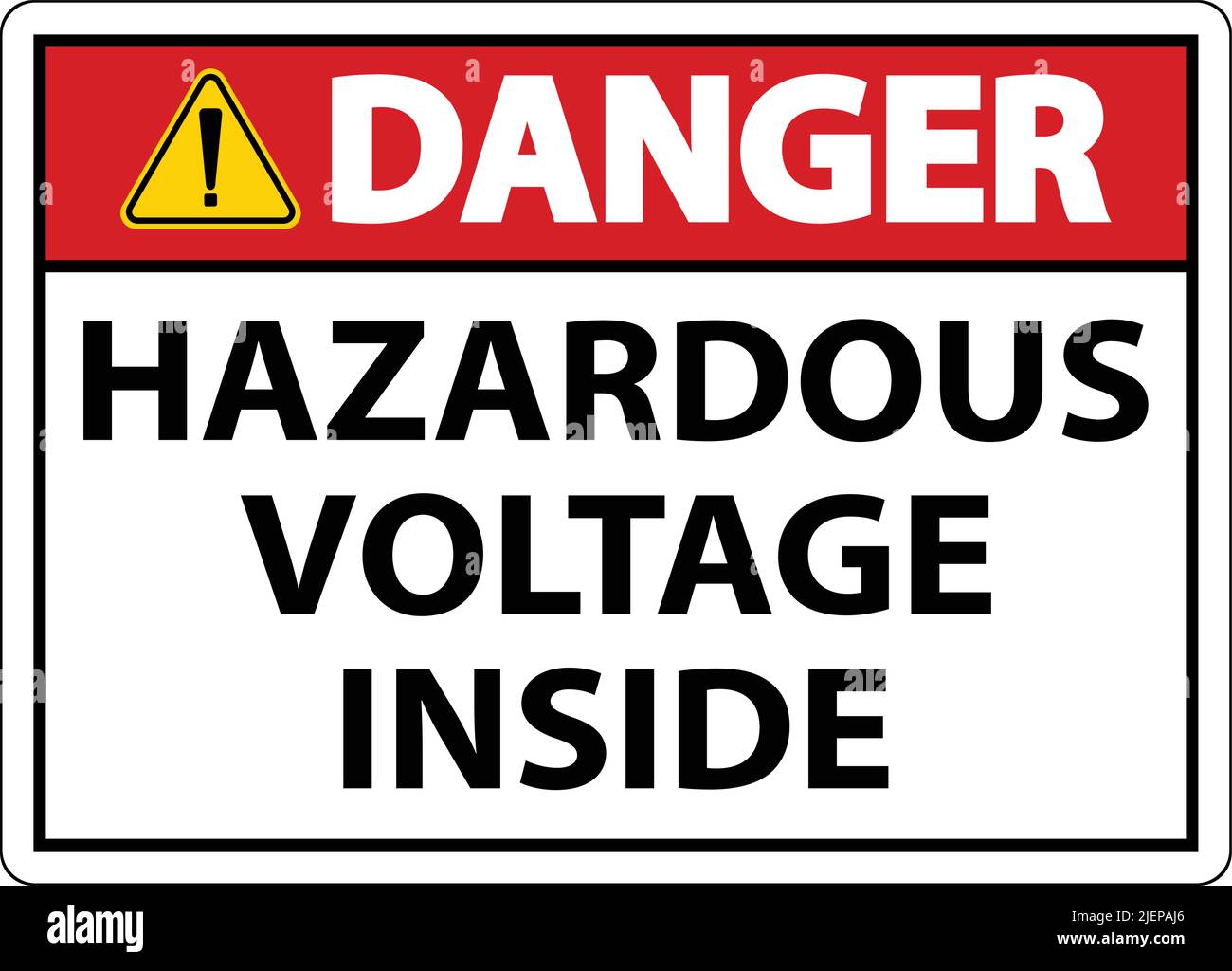 Danger tension dangereuse à l'intérieur du panneau blanc Illustration de Vecteur