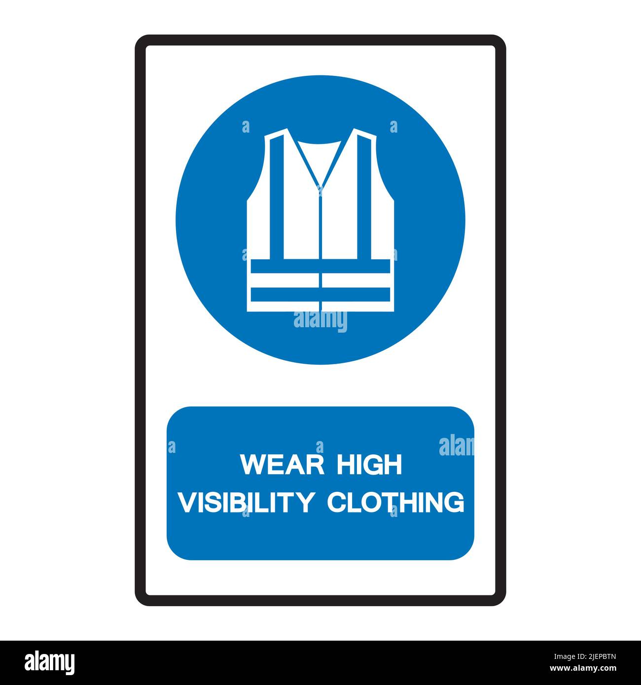 Porte un symbole de vêtements haute visibilité, illustration vectorielle, étiquette isolée sur fond blanc. EPS10 Illustration de Vecteur