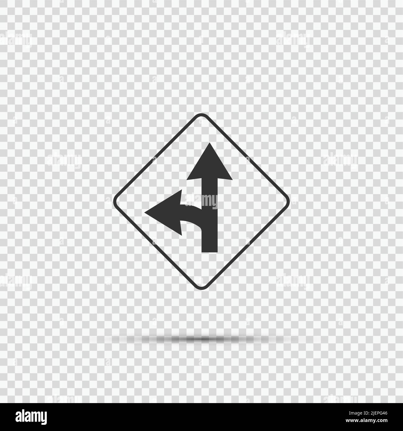 Tourner à gauche le signe de fractionnement sur fond transparent, illustration vectorielle Illustration de Vecteur