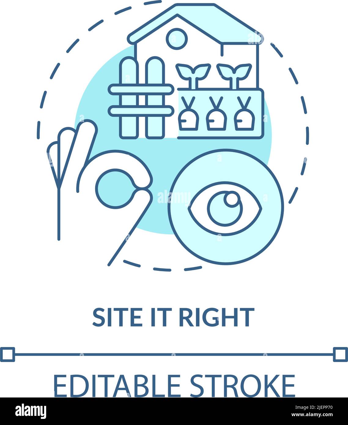 Site il droit turquoise concept icône Illustration de Vecteur