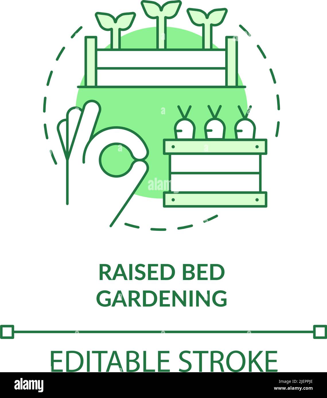 Icône de concept vert de jardinage de lit surélevé Illustration de Vecteur