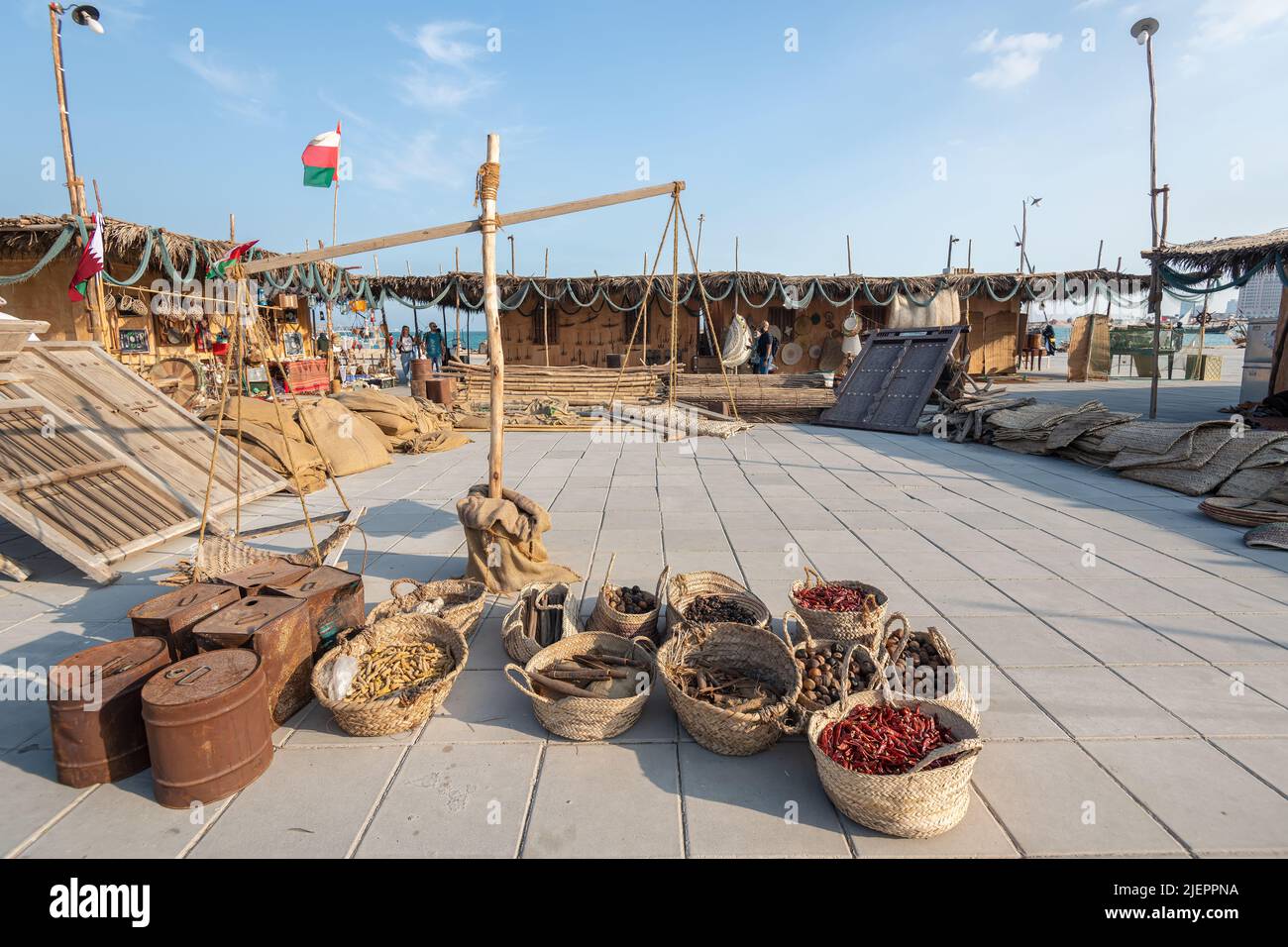 La vie de l'homme de Fisher du golfe Arabo-Persique - festival de dhow arabe Katara Beach Qatar Banque D'Images
