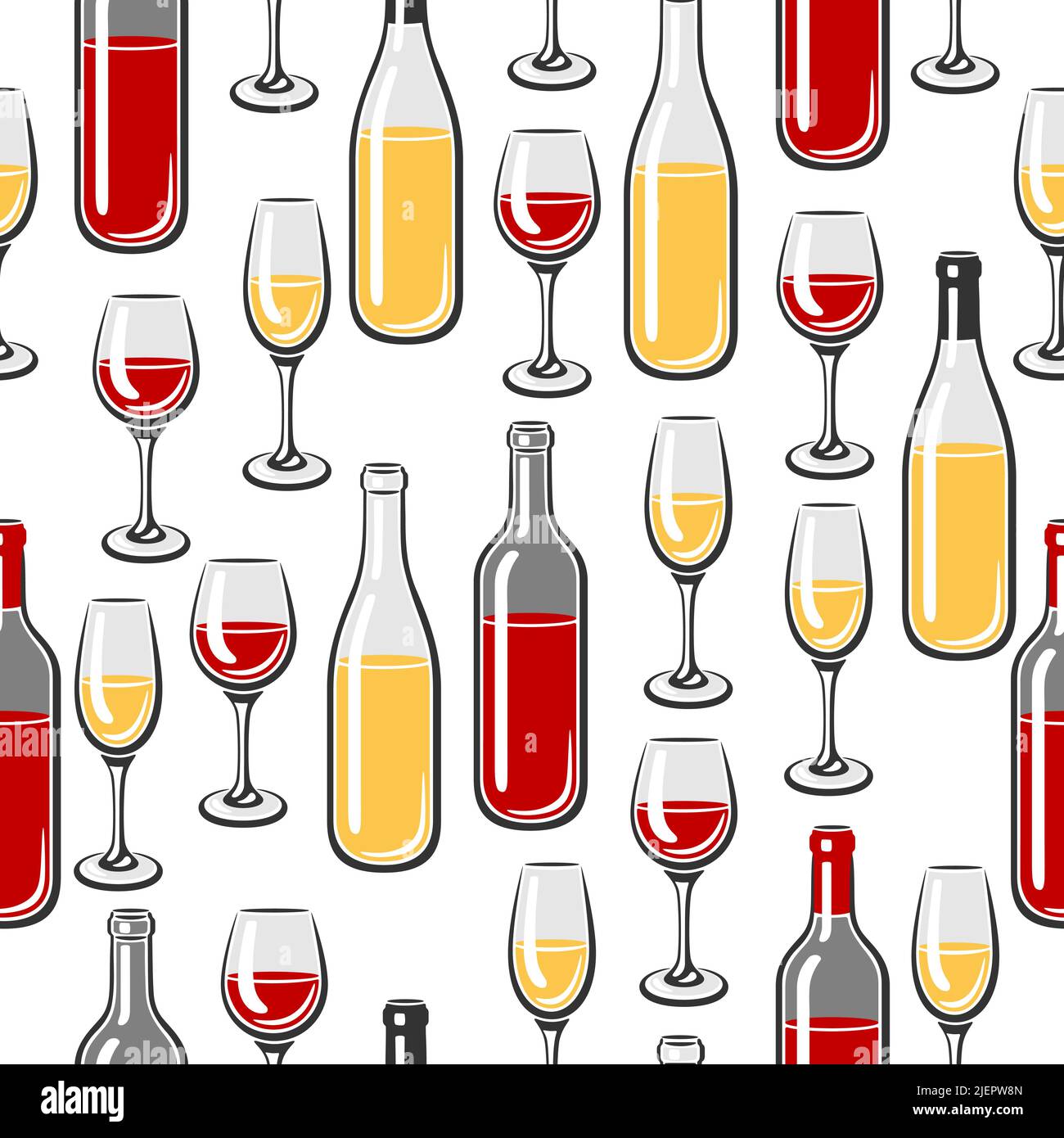 Motif sans couture avec bouteilles et verres de vin. Image pour les restaurants et les bars. Articles commerciaux et industriels. Illustration de Vecteur