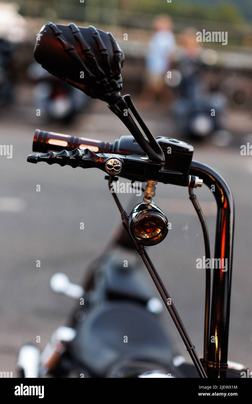 Magic Bikes Rudesheim, l'un des plus grands événements Harley Davidson d'Europe dans la région classée au patrimoine mondial de la vallée du Rhin. Rallye Harley et vélo d'époque, Allemagne Banque D'Images