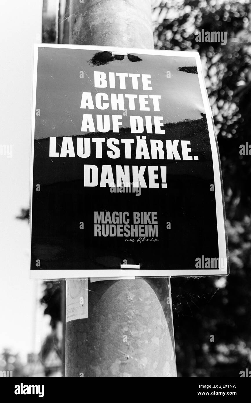 Magic Bikes Rudesheim, l'un des plus grands événements Harley Davidson d'Europe dans la région classée au patrimoine mondial de la vallée du Rhin. Rallye Harley et vélo d'époque, Allemagne Banque D'Images