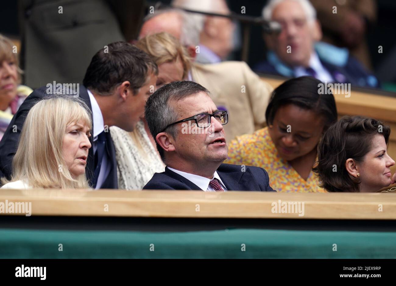 Piotr Wilczek, ambassadeur de Pologne au Royaume-Uni, le deuxième jour des Championnats de Wimbledon 2022 au All England Lawn tennis and Croquet Club, Wimbledon. Date de la photo: Mardi 28 juin 2022. Banque D'Images