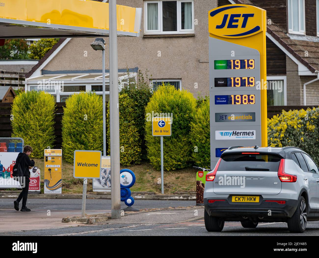 Dunbar, East Lothian, Écosse, Royaume-Uni. Les prix du carburant augmentent : les prix du carburant sans plomb et du diesel à la station-SERVICE DE LA ville sont maintenant à un peu moins de 2 £. C'est l'une des deux stations-service de la ville. Banque D'Images