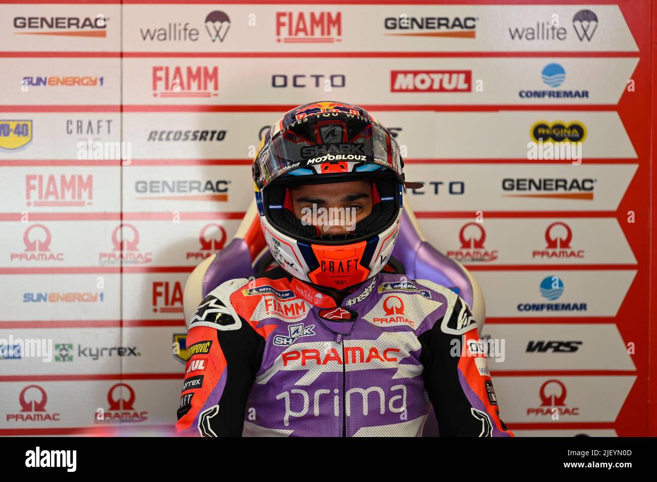 Circuit international de Mugello, Mugello, Italie, 28 mai 2022, Martin Jorge Spa Pramac Racing Ducati dans les fosses pendant 2022 Gran Premio d’Italia Oakl Banque D'Images