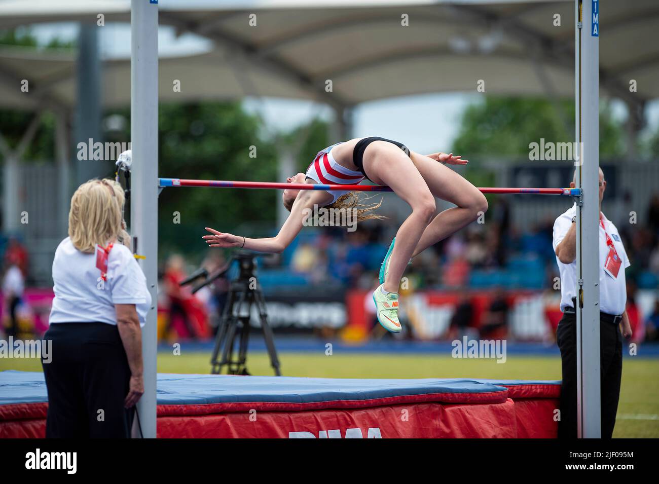 26-6-2022: Jour 3 saut en hauteur pour femmes - finale ROUTLEDGE Allie ABERDEEN AAC en action aux Championnats d'athlétisme Muller UK Manchester REGIONAL ARENA – MANCHESTER Banque D'Images