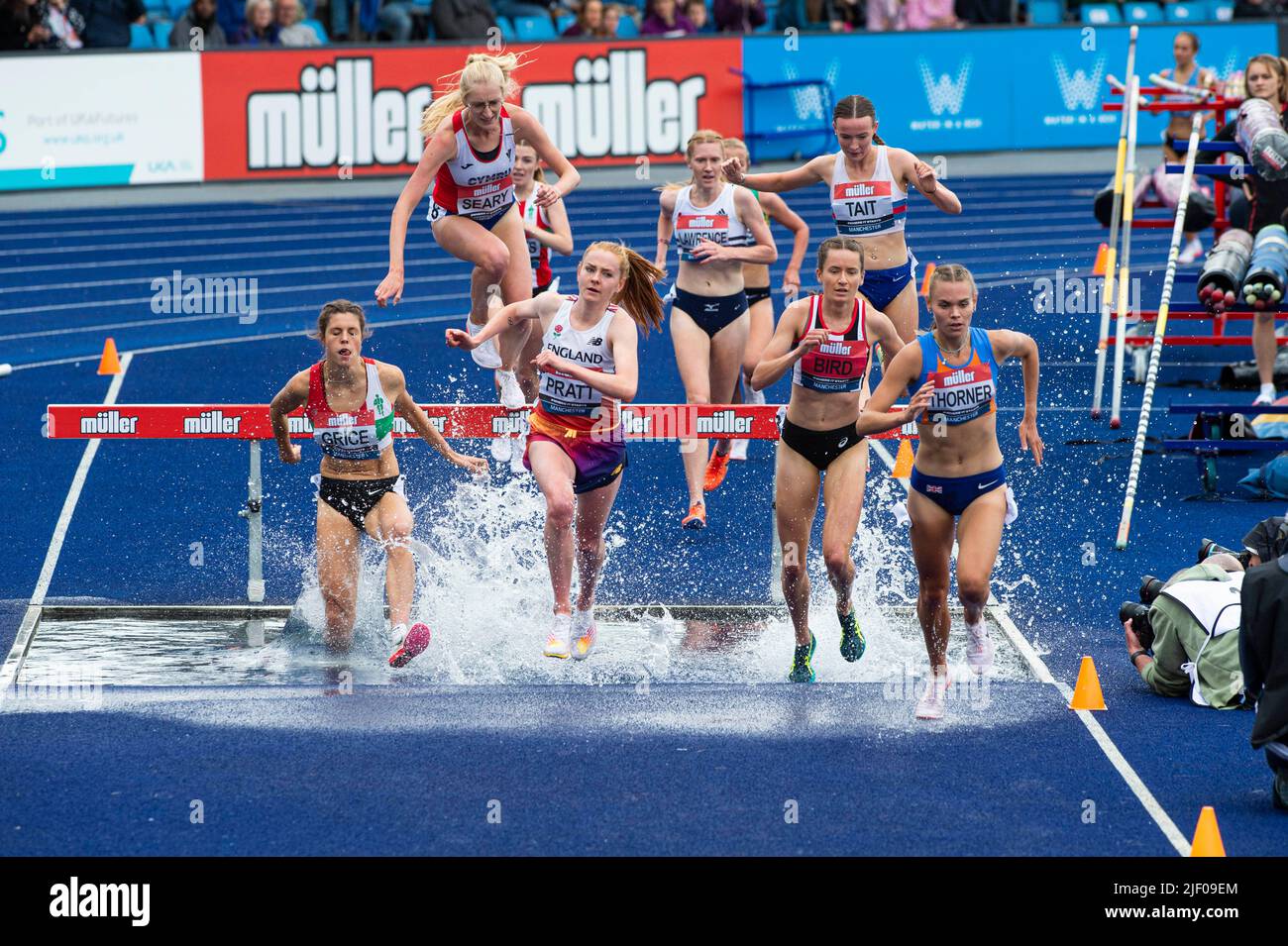 26-6-2022: Jour 3 Steeplechase 3000 m féminin - finale aux Championnats d'athlétisme Muller Royaume-Uni MANCHESTER REGIONAL ARENA – MANCHESTER Banque D'Images