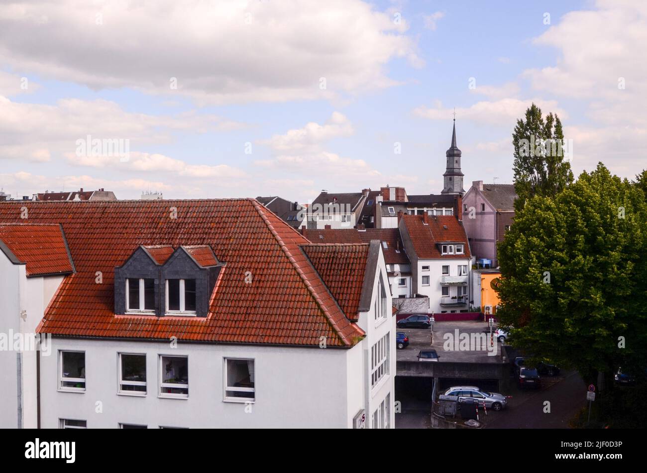 Vieille ville gothique allemande de Hamm avec des toits typiques Banque D'Images