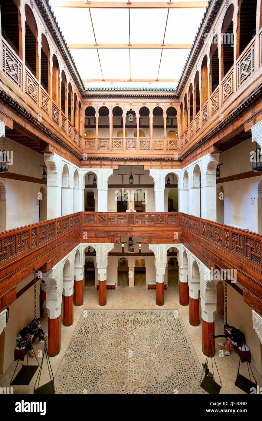 Maroc Fez. Nejjarine Fondouk Musée des arts du bois et de l'artisanat Banque D'Images