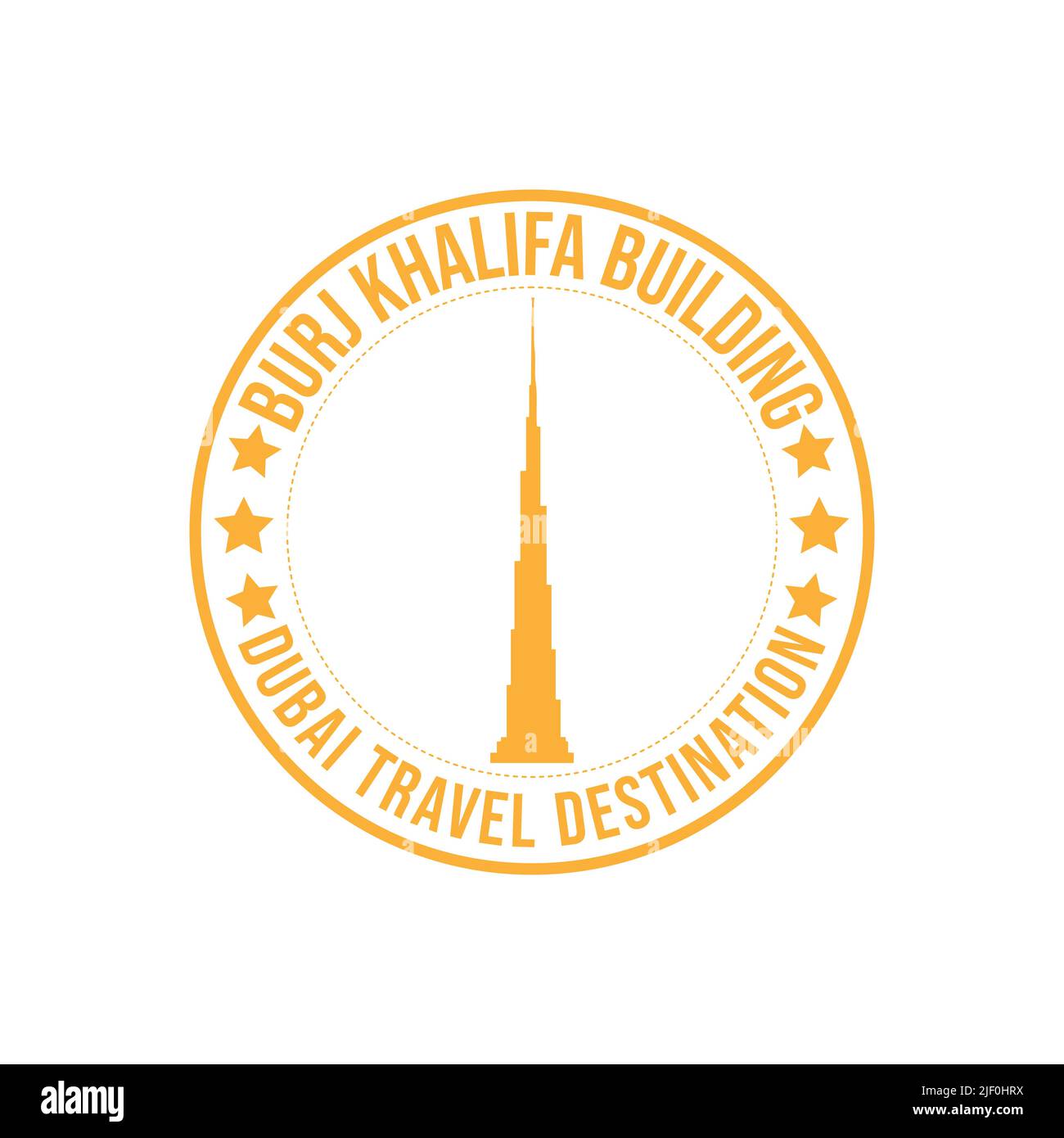 Tampon en caoutchouc avec le texte Burj Khalifa Travel destination inscrit à l'intérieur du tampon. Temps de déplacement. Les lignes aériennes de Dubaï voyagent à destination grunge caoutchouc s. Illustration de Vecteur