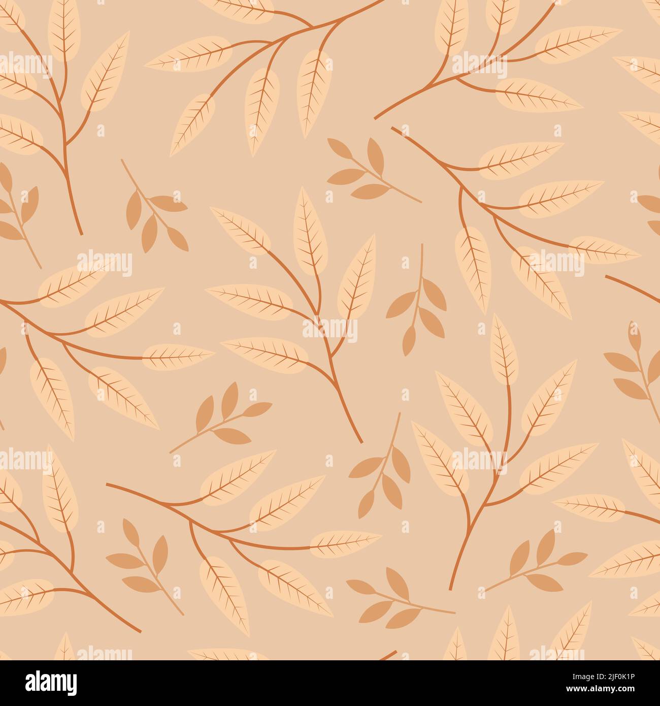 Motif fleuri tendance sans couture orné de branches de feuilles abstraites exotiques. Arrière-plan de feuillage artistique pour l'impression et le textile Illustration de Vecteur