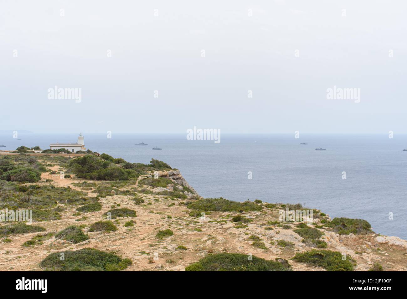 Phare de Cap blanc à Majorque, Espagne Banque D'Images