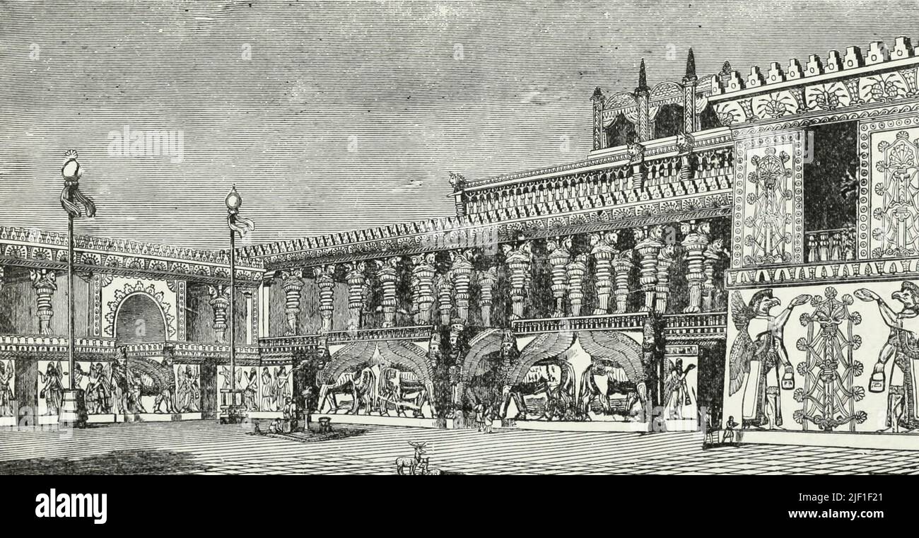 Élévation du Palais de Sargon à Khorsabad Banque D'Images