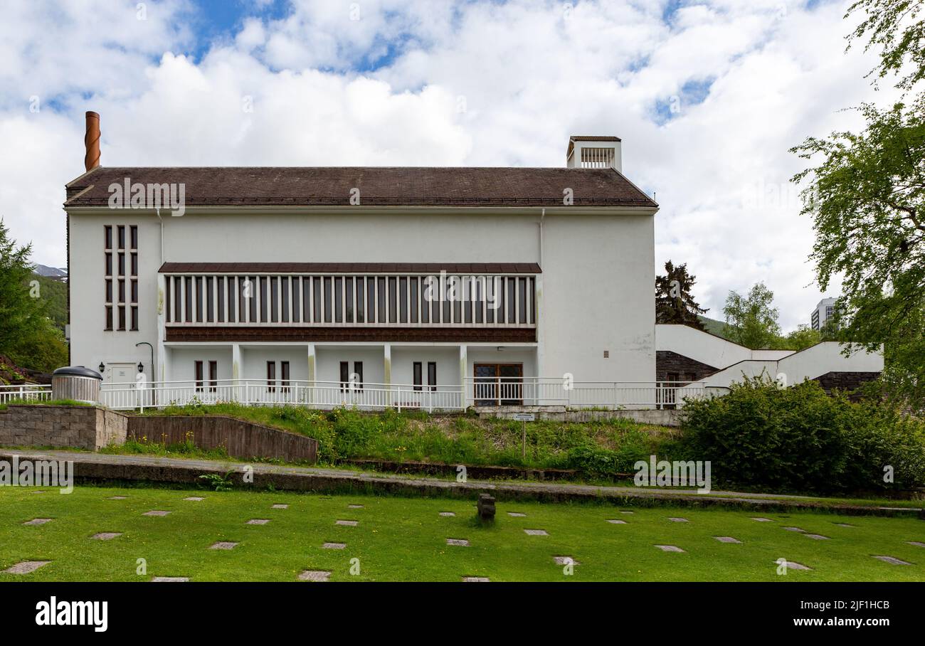 La chapelle de la paix à Narvik, élevée en souvenir des pertes tragiques de la bataille de Narvik. Banque D'Images