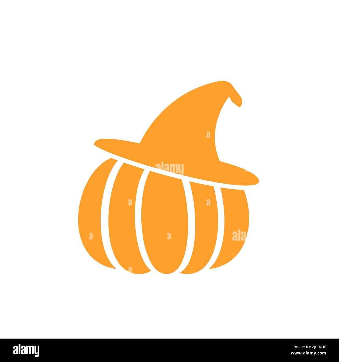 citrouille avec chapeau, illustration d'halloween à vecteur simple Illustration de Vecteur