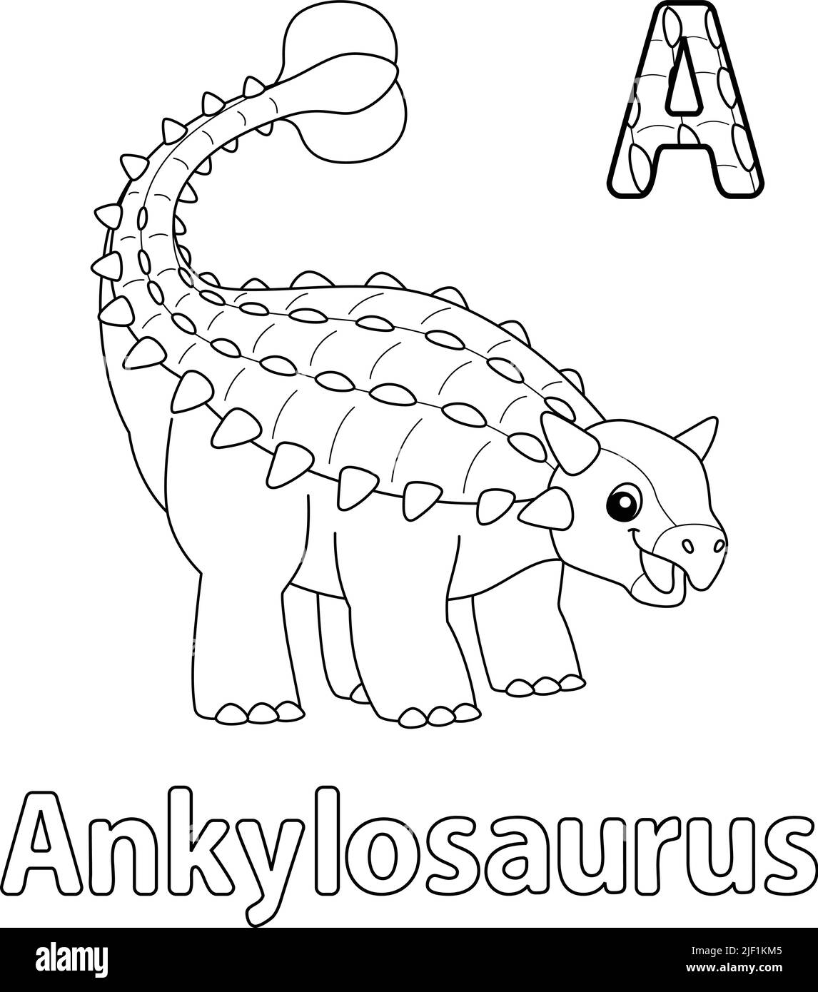 Ankylosaurus Alphabet Dinosaur ABC coloriage page A Illustration de Vecteur