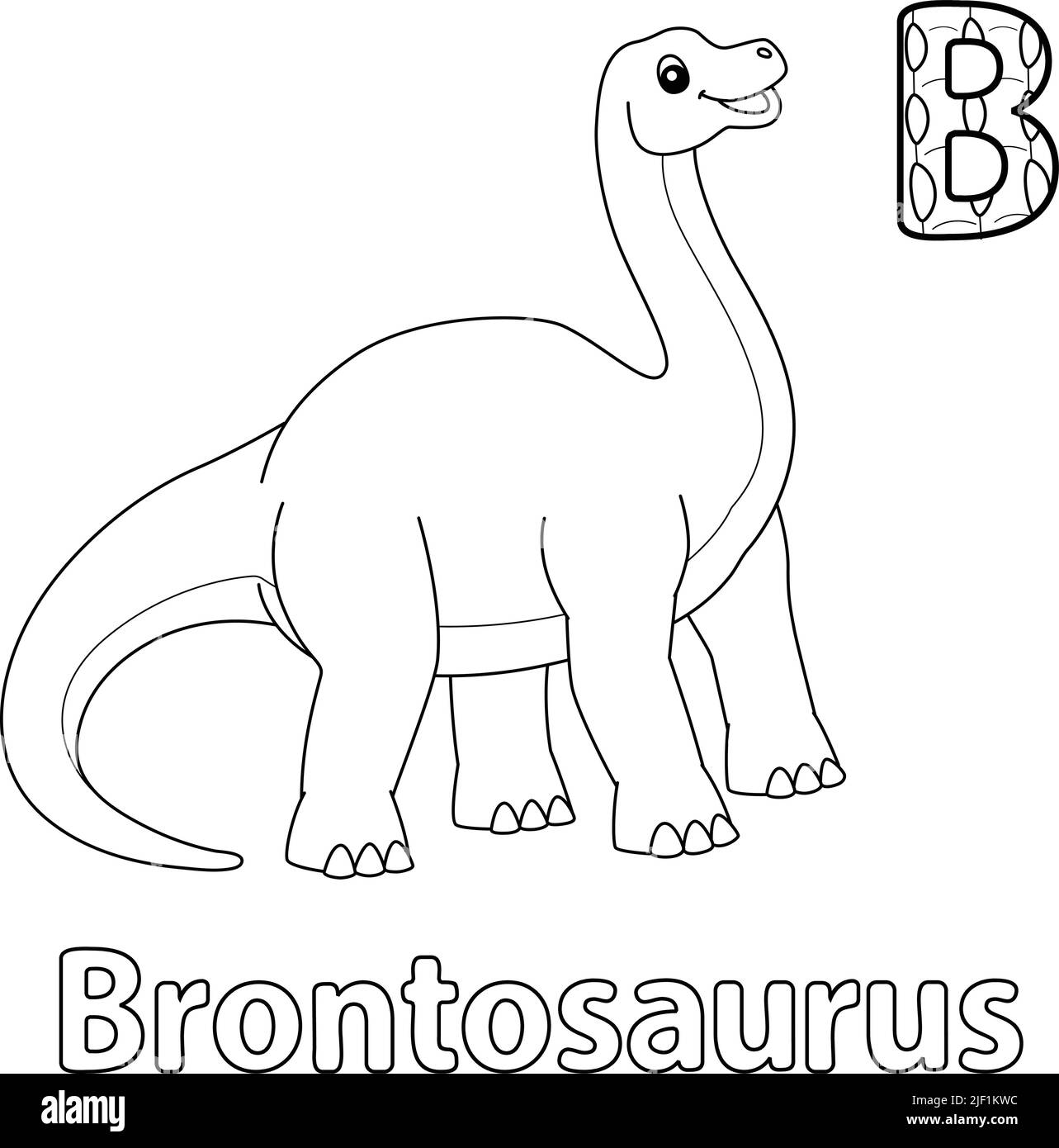 Brontosaurus Alphabet Dinosaur ABC coloriage page B Illustration de Vecteur
