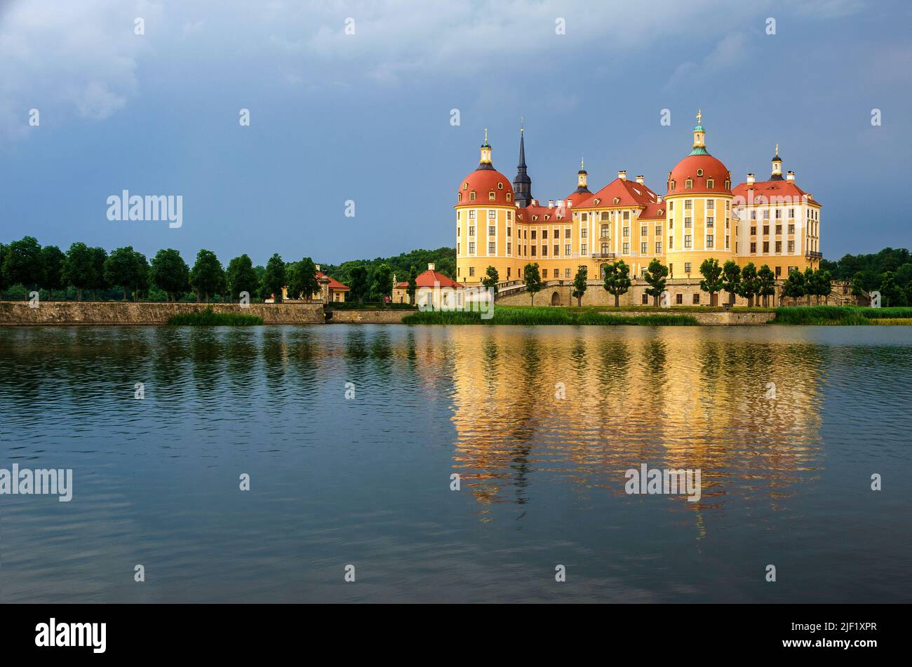 Moritzburg castel près de Dresde dans l'État de Saxe, Allemagne Banque D'Images