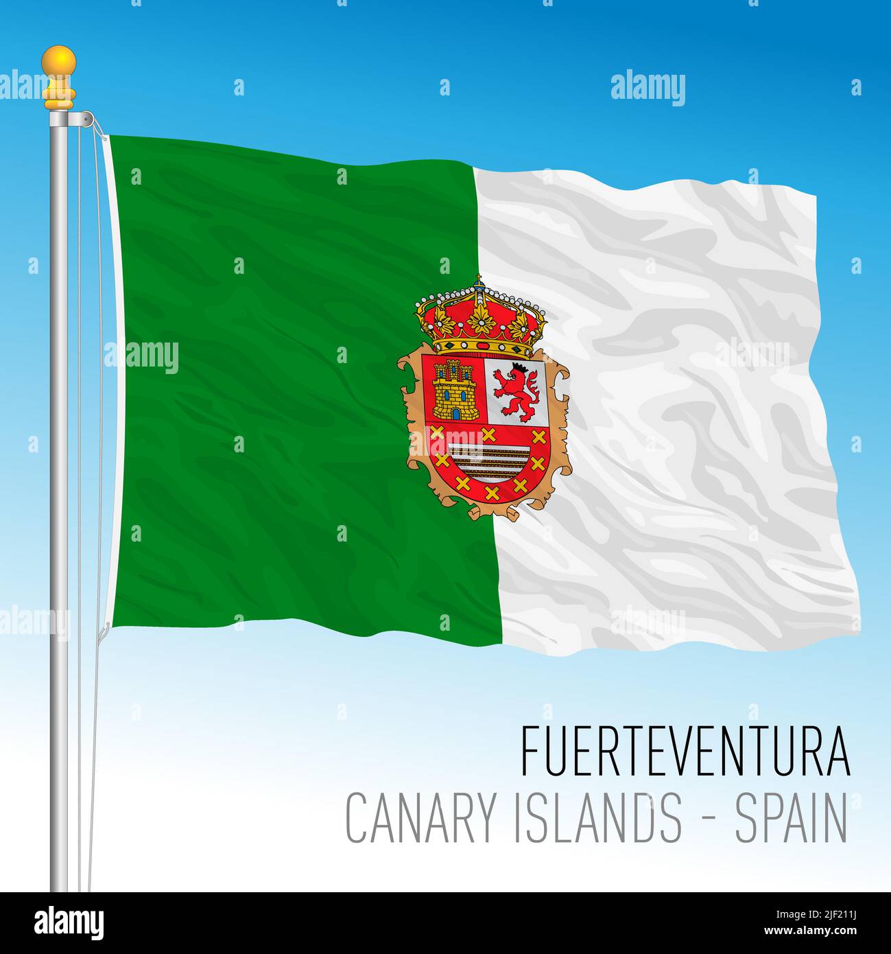 Drapeau de l'île de Fuerteventura, îles Canaries, Espagne, illustration vectorielle Illustration de Vecteur