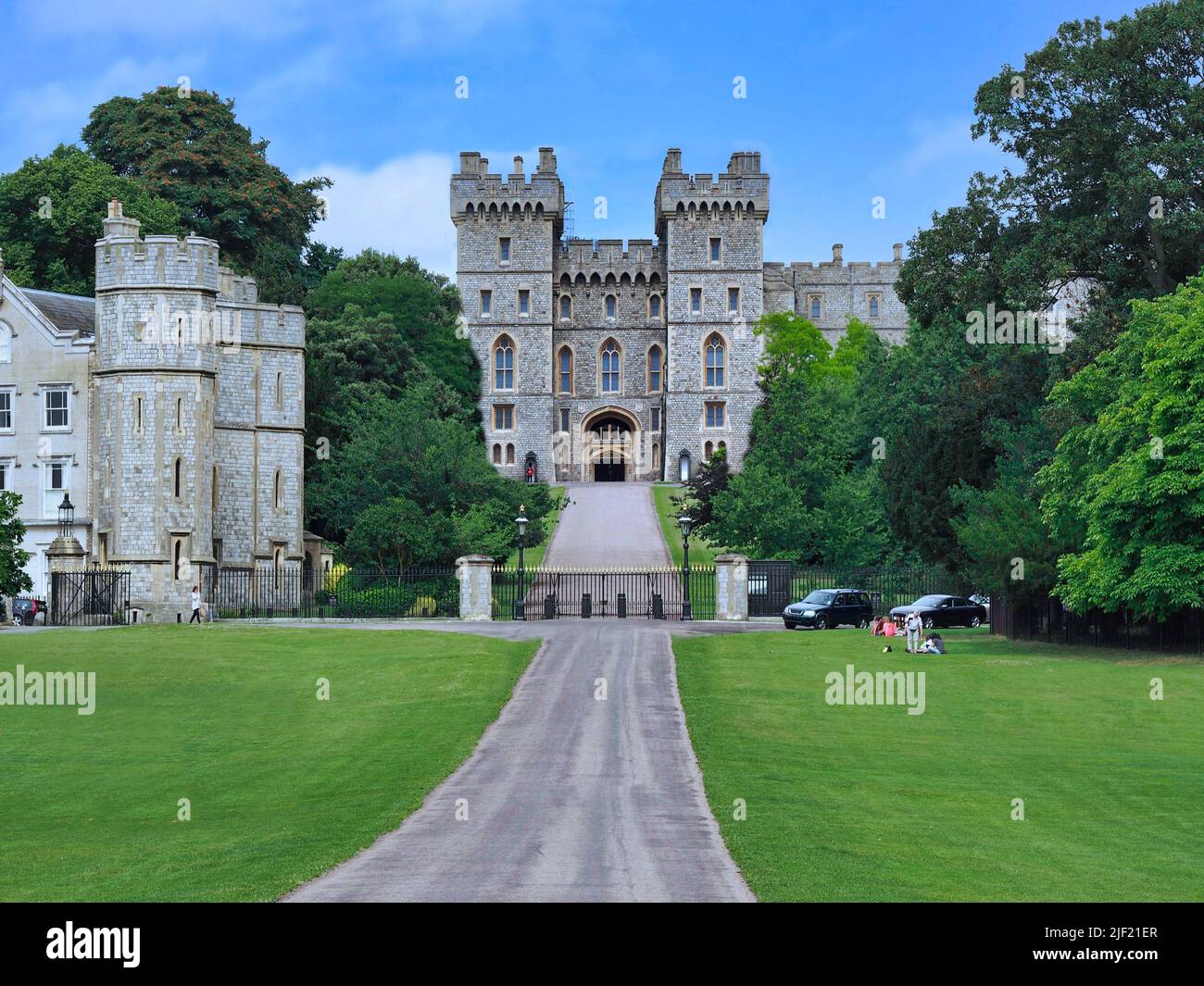 Château de Windsor, entrée de la longue promenade Banque D'Images