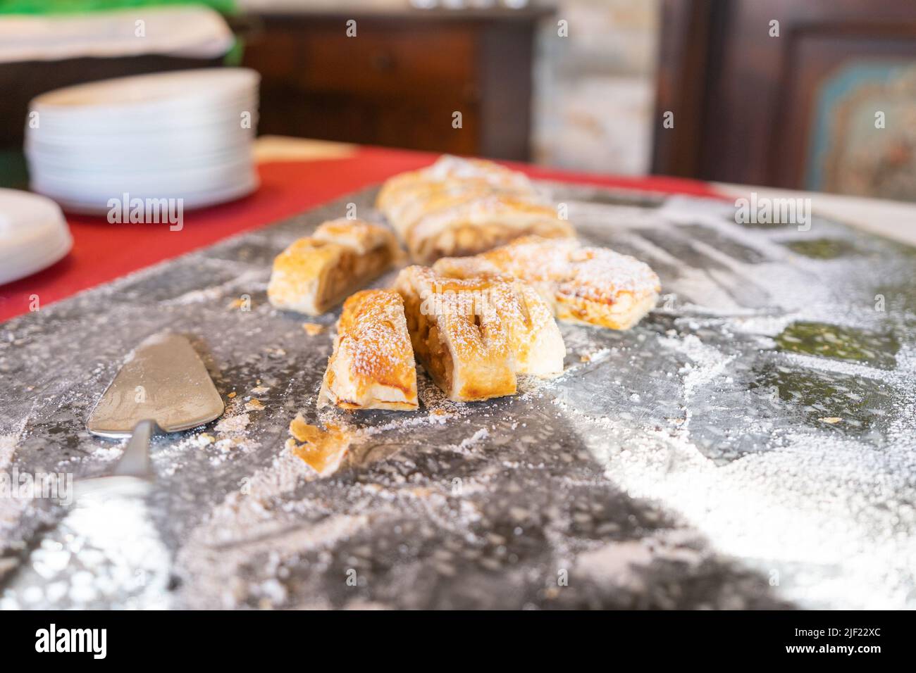 Des pâtisseries agréables et délicieuses dans un hôtel pendant vos vacances. Banque D'Images