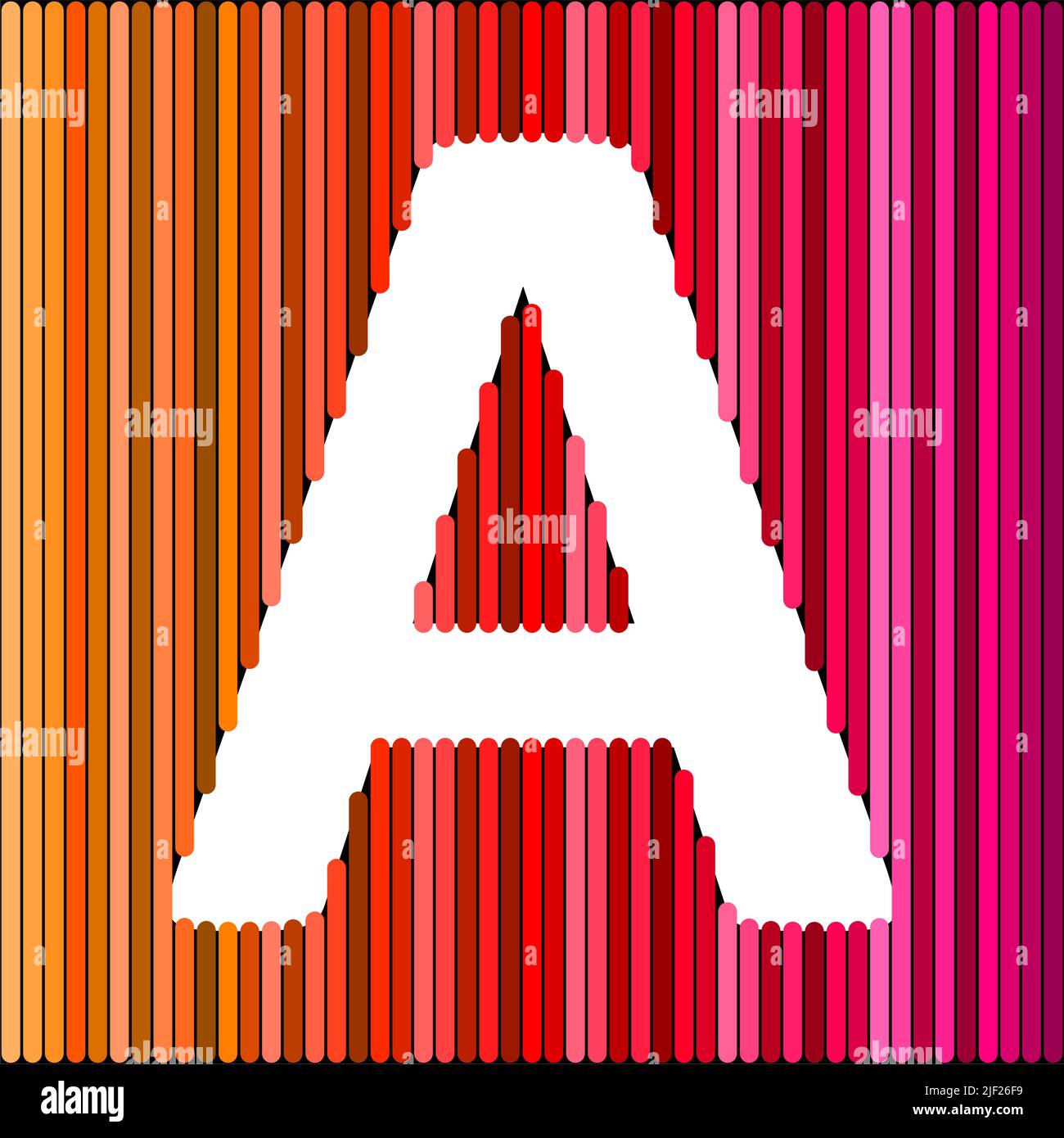 Lettres de l'alphabet anglais de couleur blanche sur fond coloré, Une lettre. Illustration de Vecteur