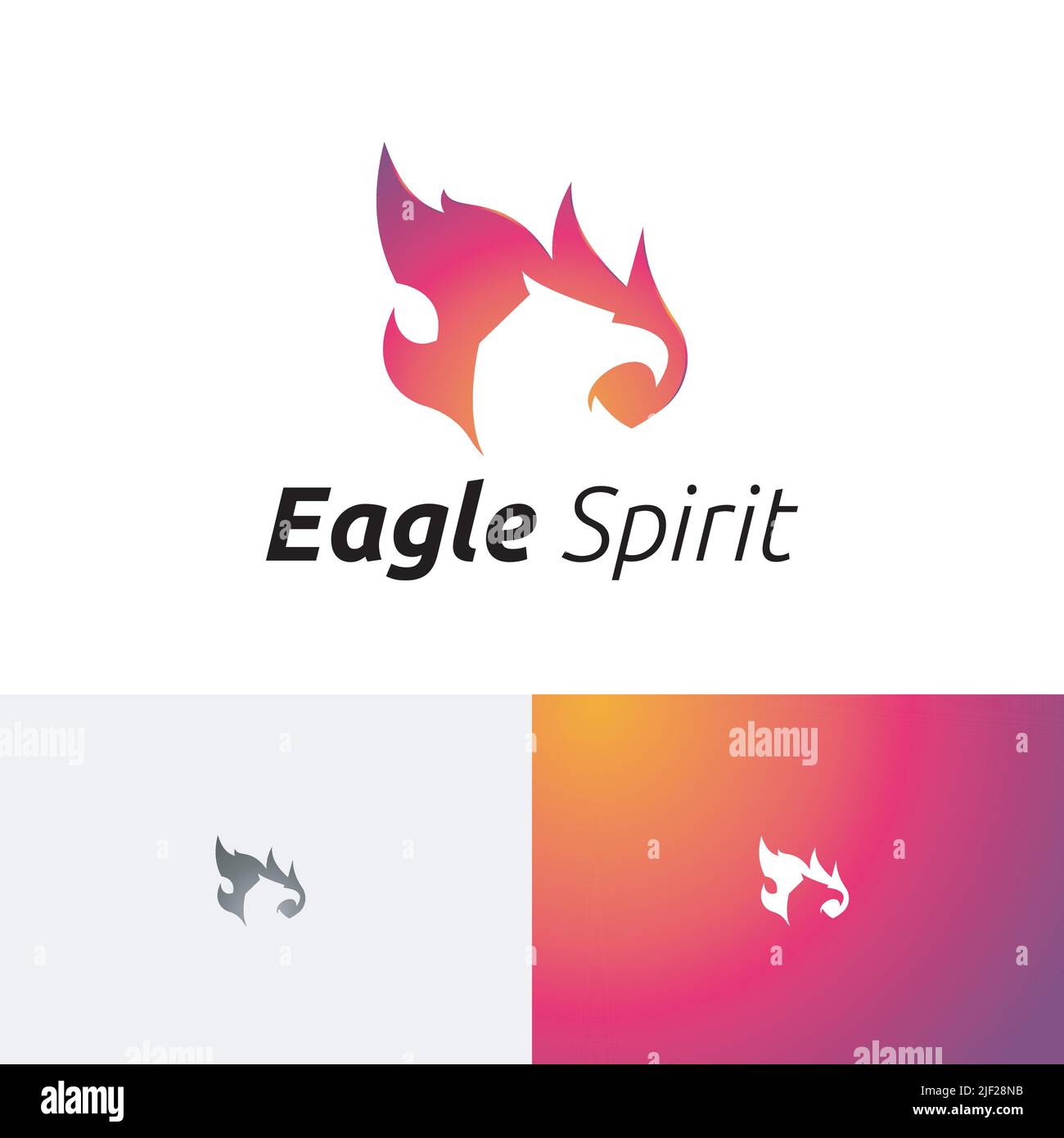 Eagle Spirit Fire Flame Hawk oiseau animal nature logo Illustration de Vecteur