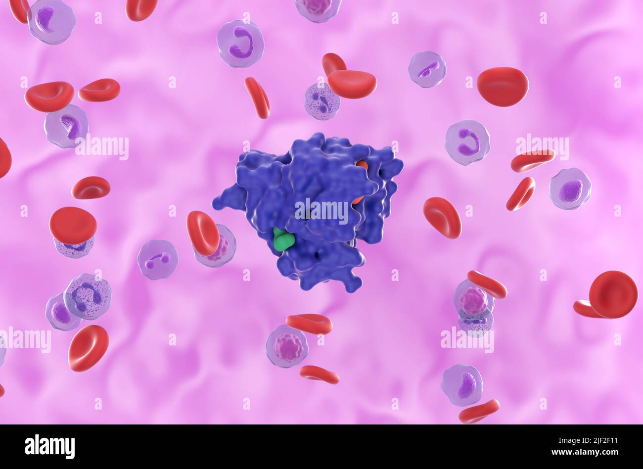 Mutation KRAS G12C dans le cancer du poumon non à petites cellules (NSCLC) - illustration de la vue isométrique 3D Banque D'Images