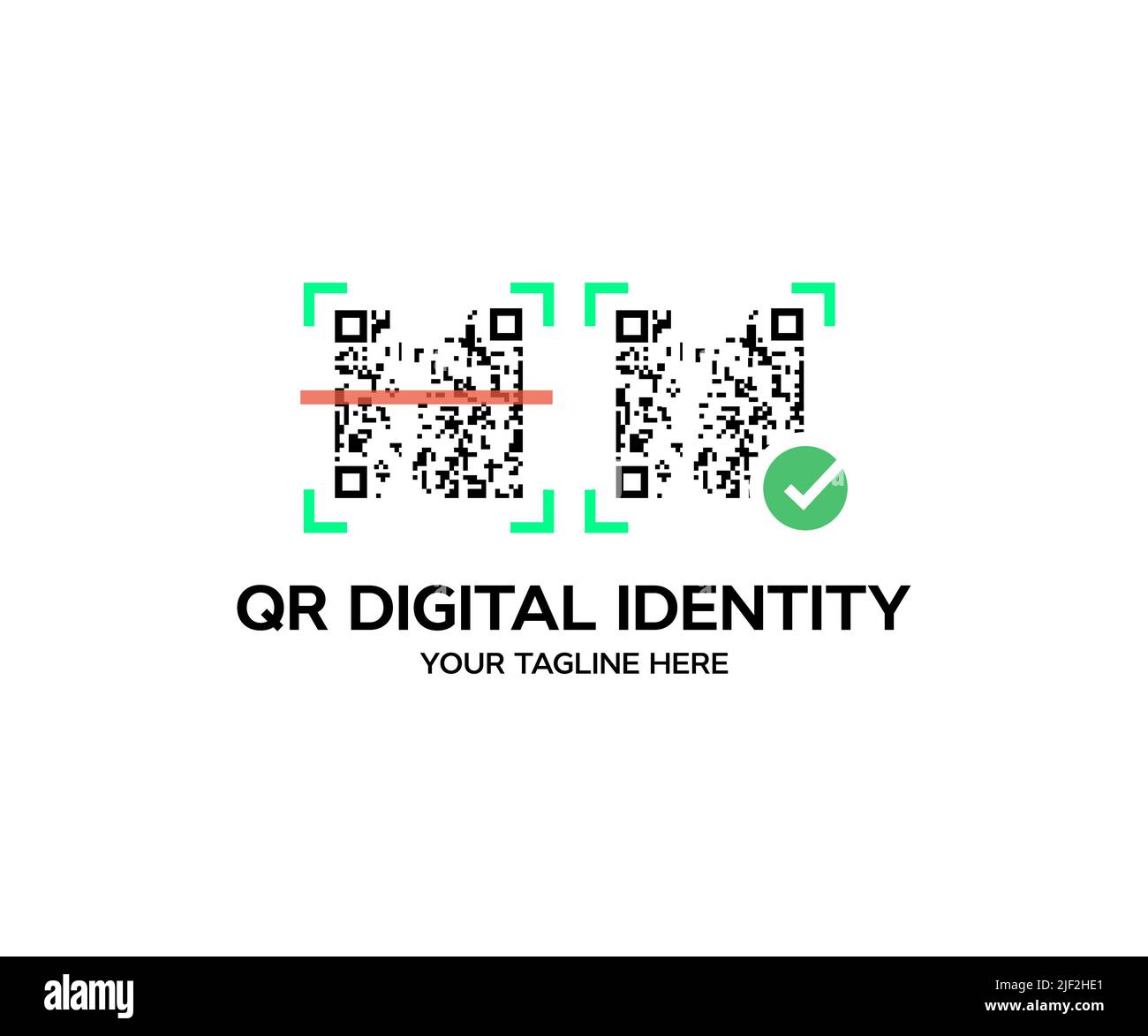 Scannez le code QR, ectronic, la technologie numérique, le logo de code-barres. Paiement par code QR, technologie sans espèces, conception de vecteur de concept d'argent numérique. Illustration de Vecteur