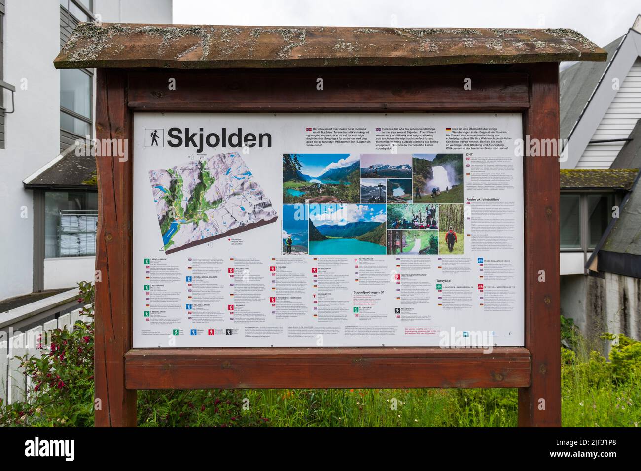 Carte touristique de Skjolden, Norvège Banque D'Images