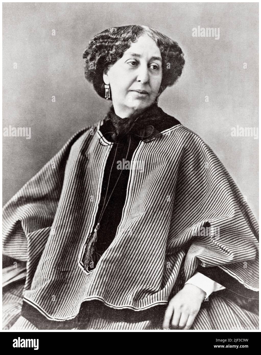 George Sand (1804-1876), photographie de portrait imprimée par Nadar (Gaspard Félix Tournachon), 1864 Banque D'Images