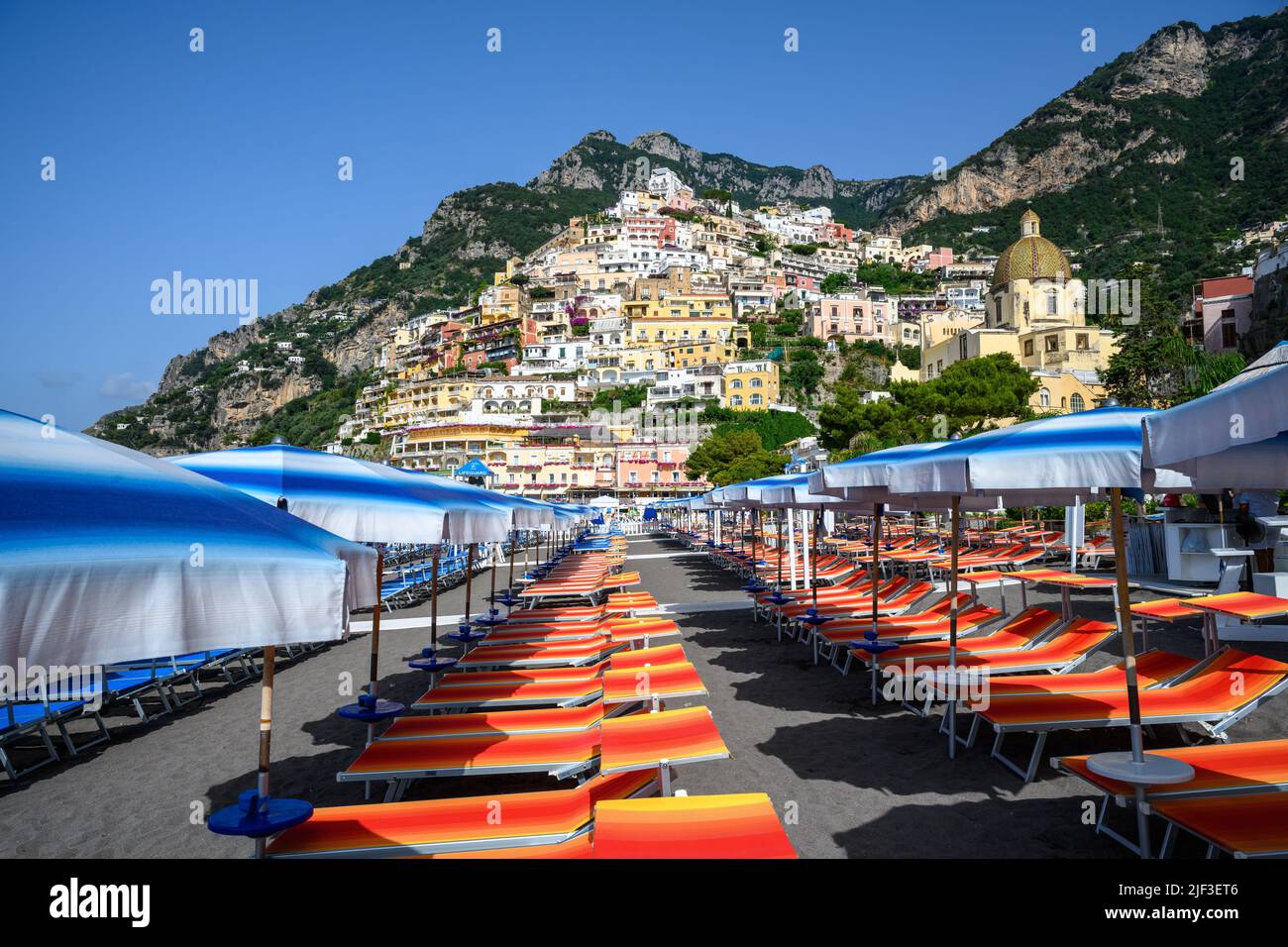 Plage de Positano, Italie en été Banque D'Images