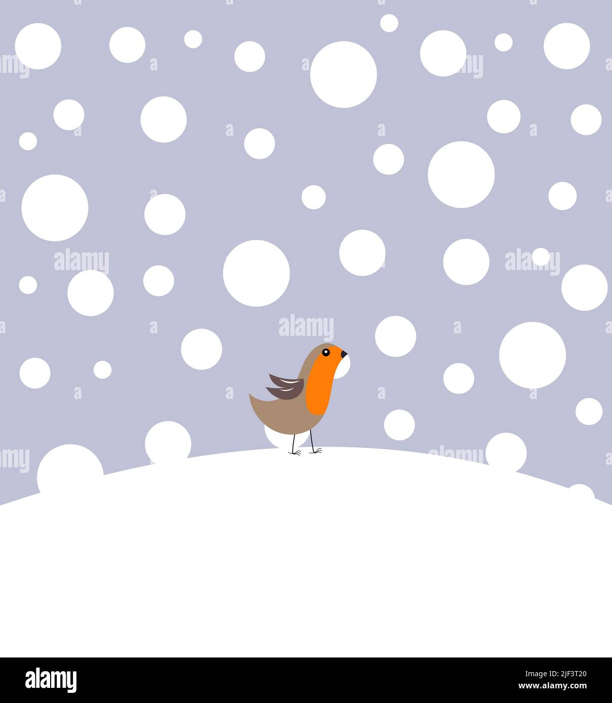 Petit oiseau de robin dans les paysages d'hiver Illustration de Vecteur