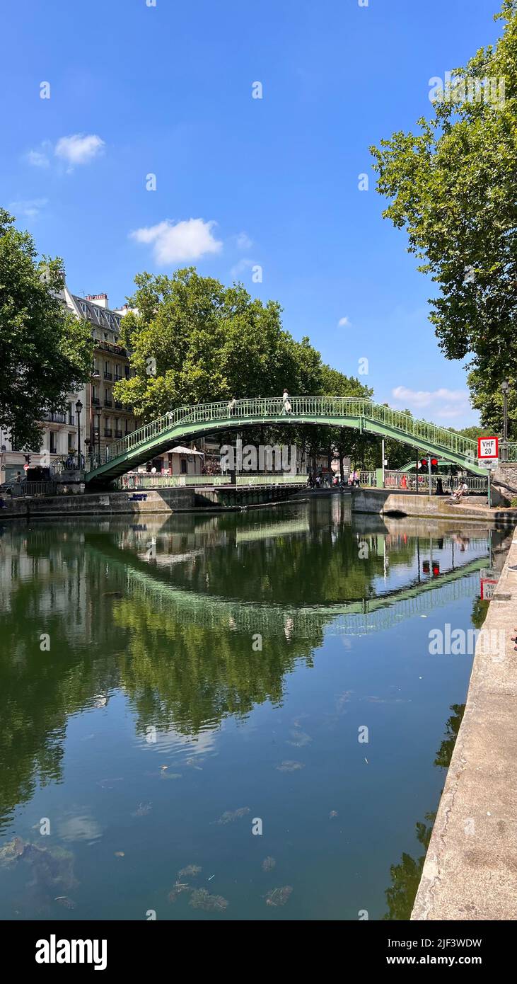 Canal Saint Martin Paris Banque D'Images
