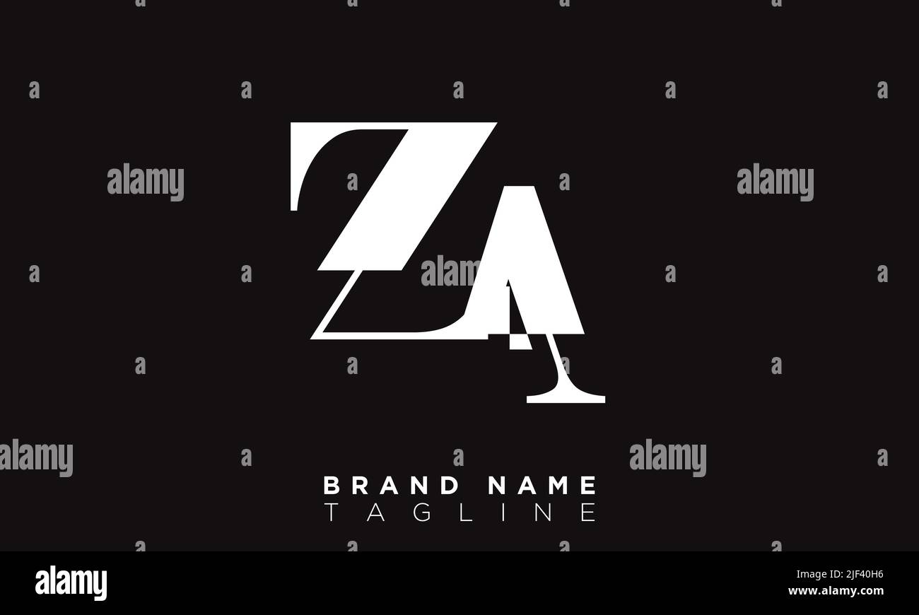 ZA lettres Alphabet initiales logo monogramme Illustration de Vecteur