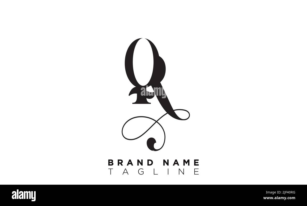 QR lettres alphabétiques initiales logo monogramme Illustration de Vecteur