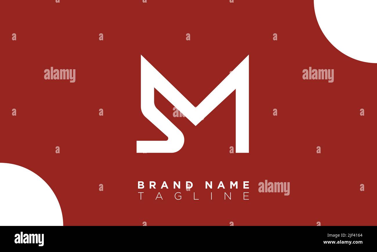 Lettres Alphabet SM initiales logo du monogramme Illustration de Vecteur