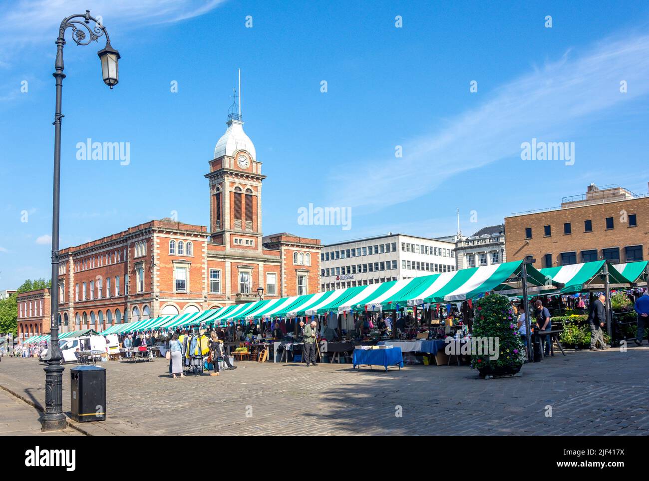 Chesterfield Market, Market Hall New Square, Chesterfield, Derbyshire, Angleterre, Royaume-Uni Banque D'Images