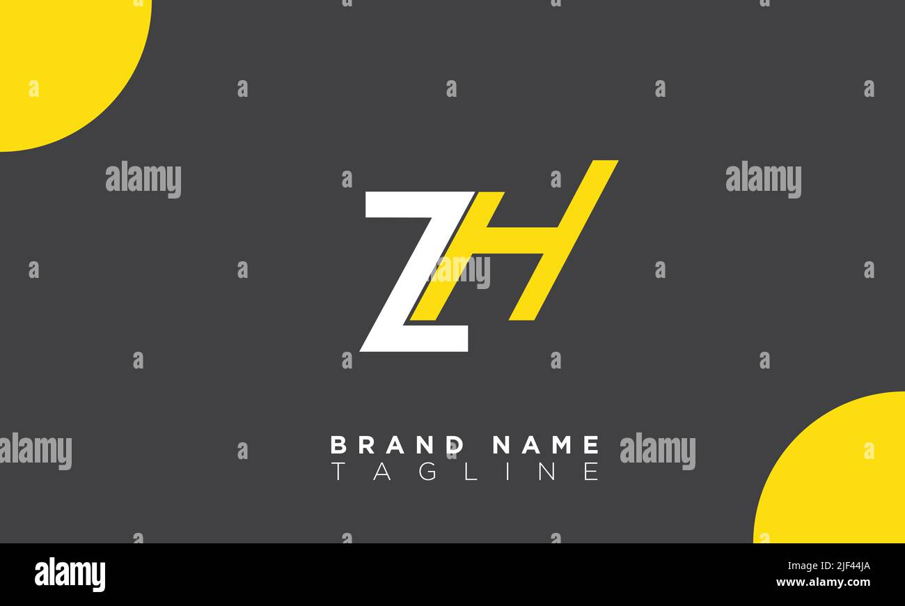 ZH lettres Alphabet initiales Monogram logo HZ, Z et H Illustration de Vecteur