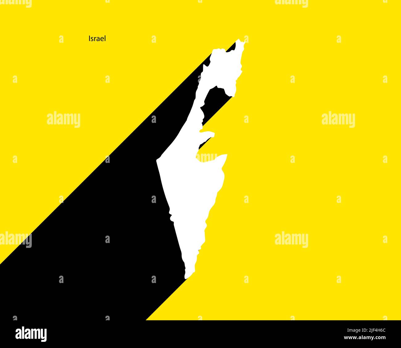 Israël carte sur affiche rétro avec une ombre longue. Signe vintage facile à éditer, manipuler, redimensionner ou coloriser. Illustration de Vecteur